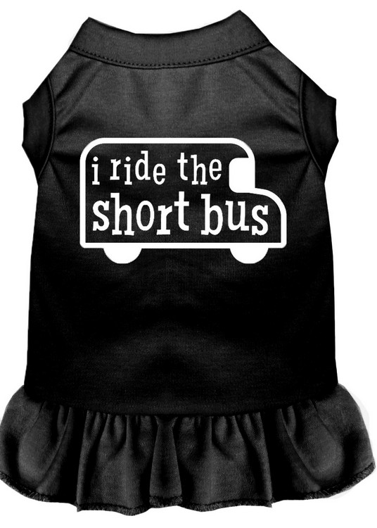 I ride the short bus Screen Print Dress Black Med